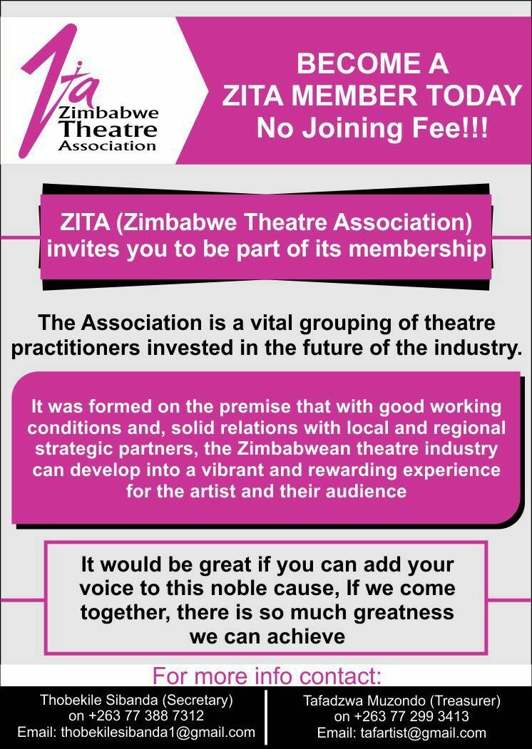 Celebrate_Zim's tweet photo. Zimbabwe Theatre Association is looking for members. No joining fees. Contacts on the poster for enquiries. https://t.co/juHIaflAiQ