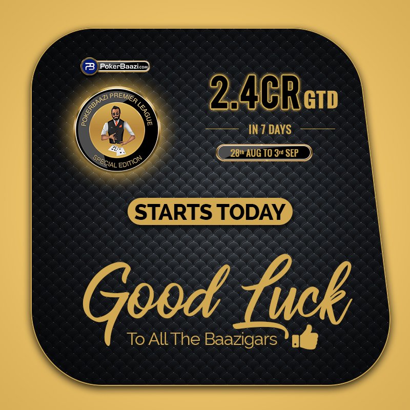 PokerBaazi's tweet photo. Check out the details on https://t.co/cvYmDuQQRg.
#GoodLuck #TheBiggestOnlinePokerLeague #Poker #Tournaments #BestStructure #PPL https://t.co/fraBEOEZrZ