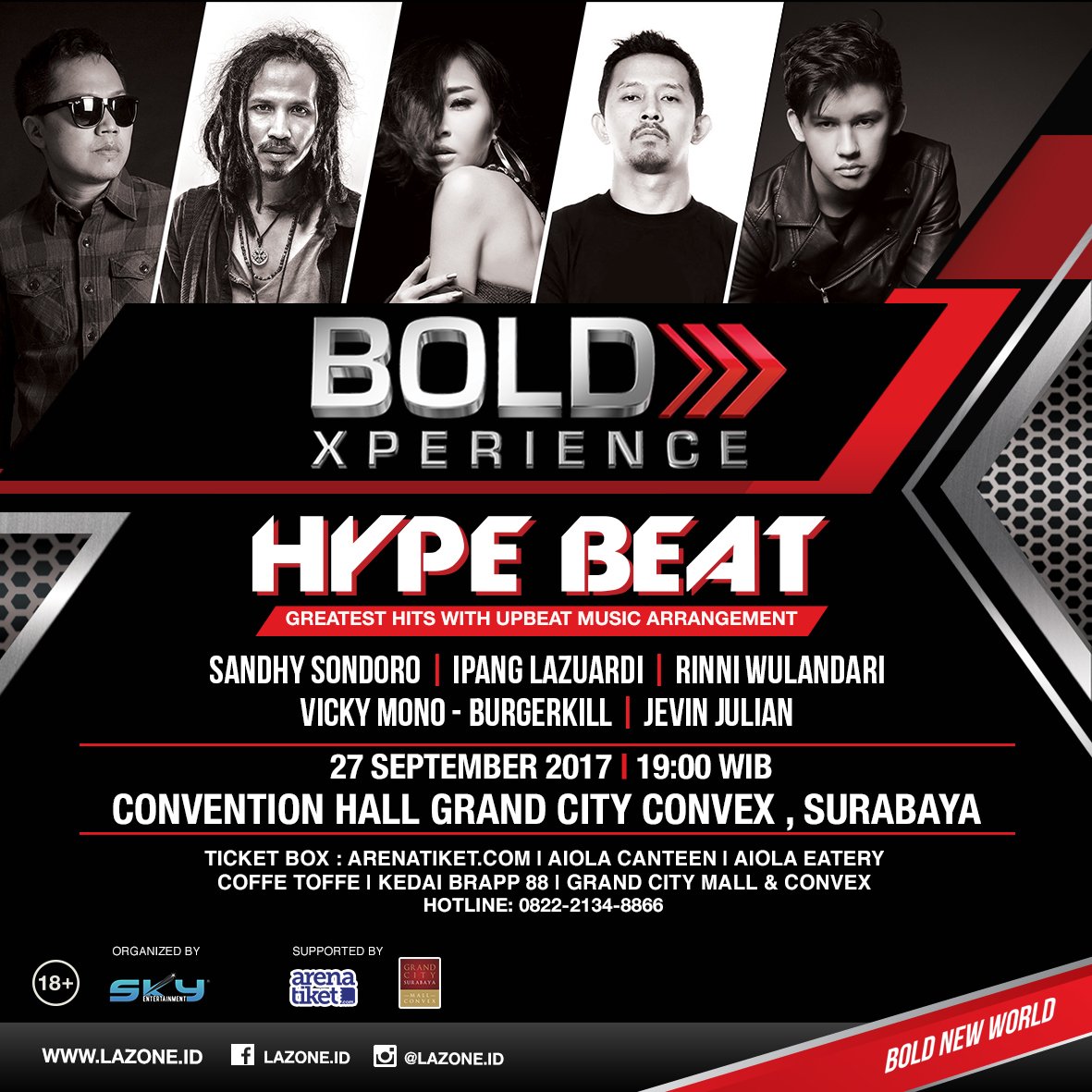 skyentertaint's tweet photo. Surabaya. We'll see you there! 27th Sept | open gate 18.00 | Grand City Convex #boldxperience #hybebeat #surabaya #EDM https://t.co/wCt4dC5Lay