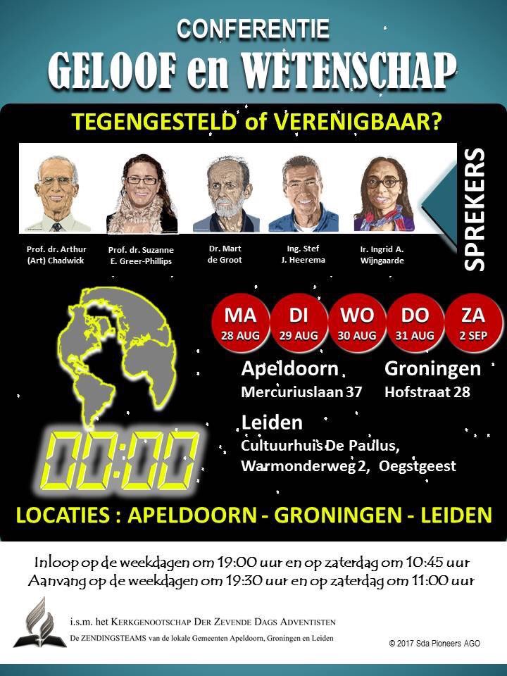 VANDAAG start G&amp;W Apeldoorn: Prof. dr.Chadwick 1. Evolutionary Theory, Fossil Record and Molecular Biology 2. The Dinosaur Research Project