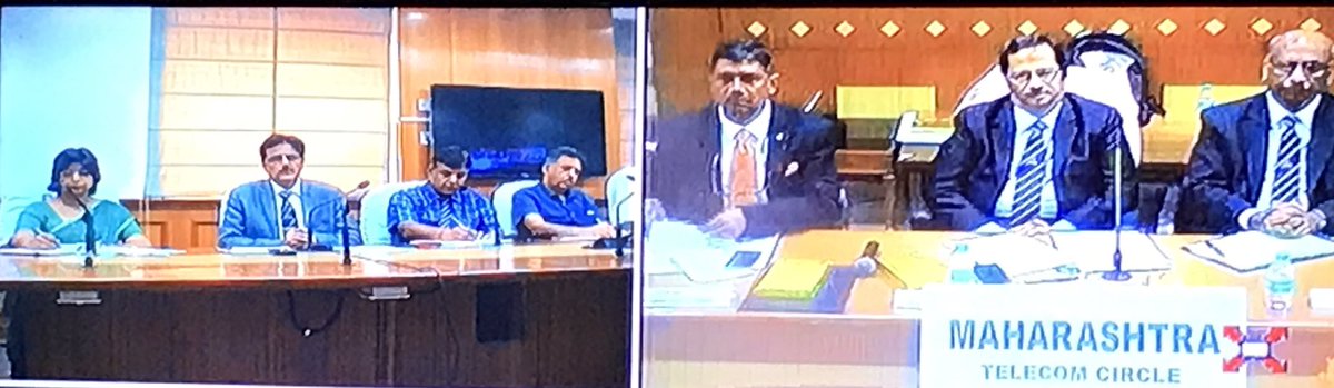 BSNLCorporate's tweet photo. Hon'ble @CMDBSNL Sh. Anupam Shrivastava addressing the West Zone circles review meeting of EB &amp; CFA verticals through Video conferencing. https://t.co/xGzHmcmljL