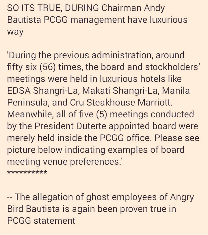 JGimoro's tweet photo. About Andy Bautista during his term when he was a PCGG chairman. ✅Please Read...fyi...
#ImpeachAndyBautista 
#FocusOnAndysCase https://t.co/dOHk6qZxr2