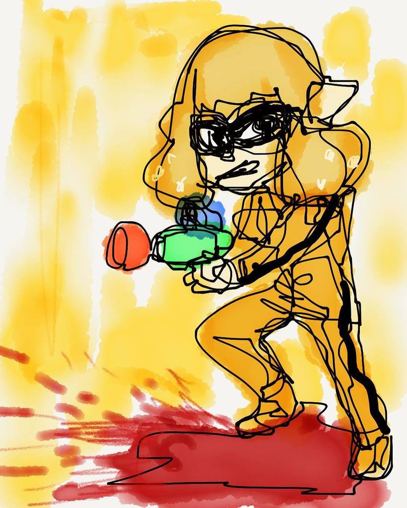 nimishel's tweet photo. KILL BILL , SPLATOON2 #onelinedrawing #fiftythreepaper #53페이퍼 #スプラトゥーン2 #splatoon2 #styus https://t.co/w030rxUCGS https://t.co/7gMGIzf90W