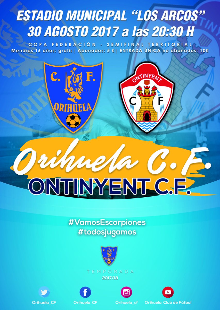 Orihuela_CF's tweet image. Este miércoles a las 20:30 h., OCF - Ontinyent C.F. de #CopaRFEF en Los Arcos. Seguimos trabajando para corregir errores. #VamosEscorpiones