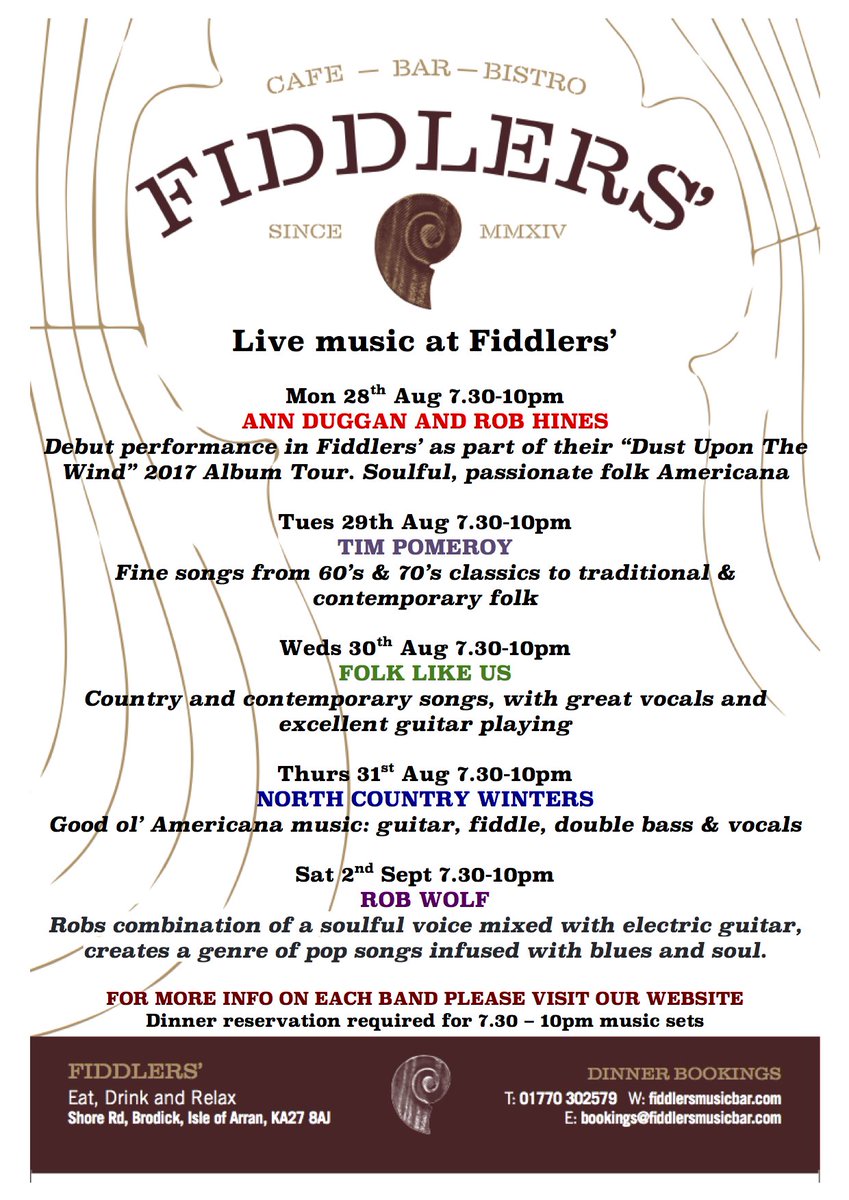FiddlersBrodick's tweet photo. Live music in @FiddlersBrodick #folk #blues #rock #country #bluegrass https://t.co/2QZPD87HXE