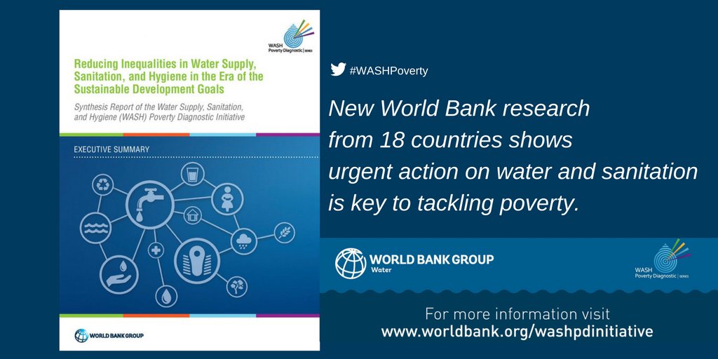 Just launched: new report on #WASHpoverty. Investments will need to increase 4x to achieve #GlobalGoals on water wrld.bg/gl0e30evFeJ