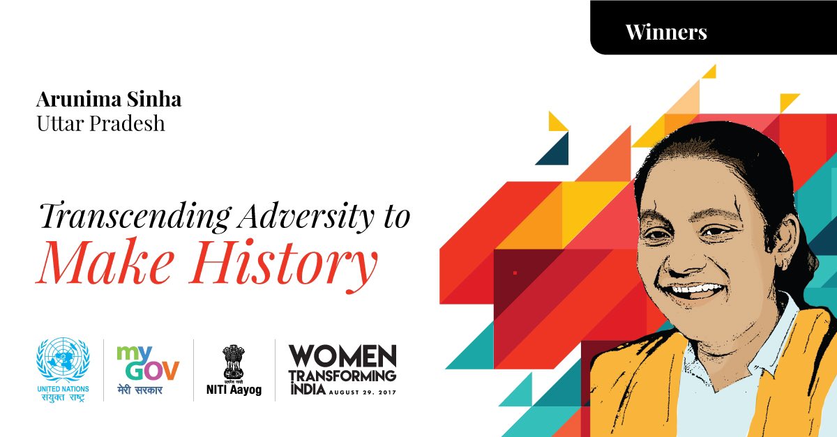 NITIAayog's tweet photo. Becoming the first female amputee to scale Mt Everest, our #WomenTransform awardee Arunima proves that nothing is impossible! https://t.co/KrSvO9WQDj