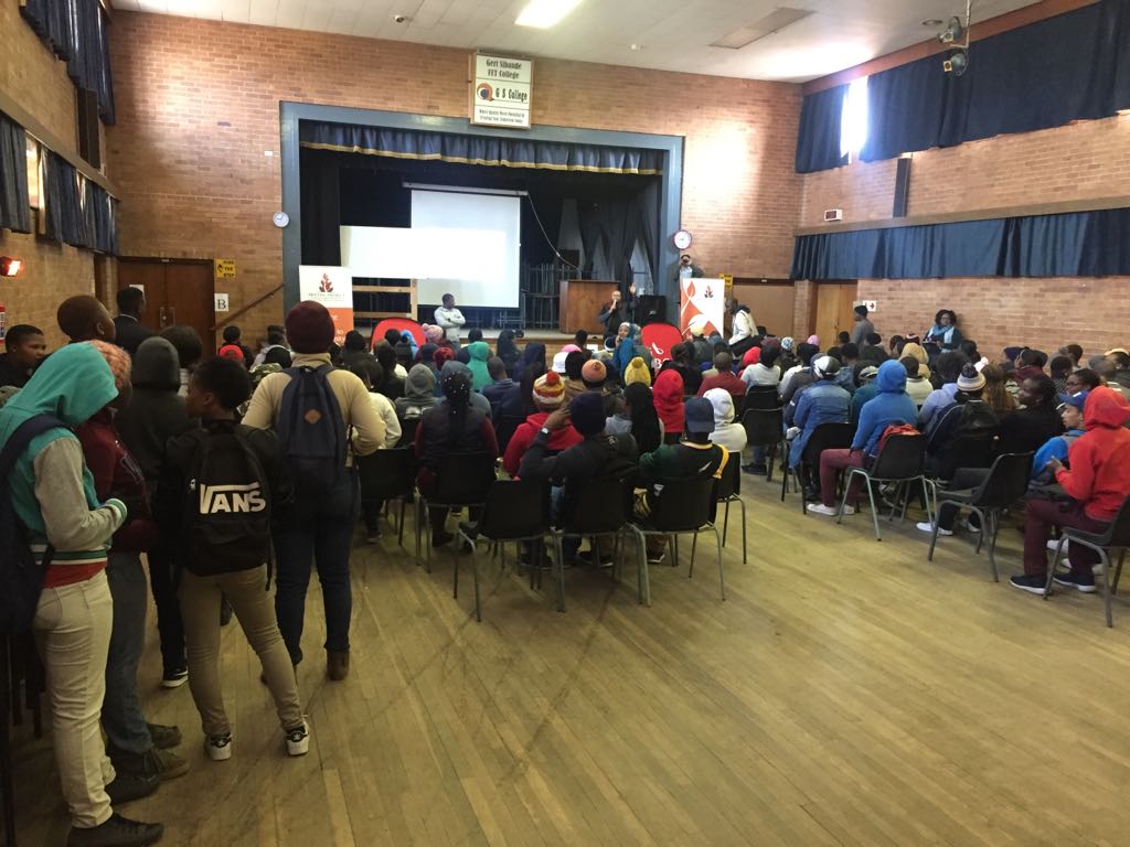 ThamiAwethu's tweet photo. @AwethuProject team is having a #awethuconnect session at Gert Sibande TVET College this morning. Introduce Your Ambition To Opportunity! https://t.co/FyxIigjFPF