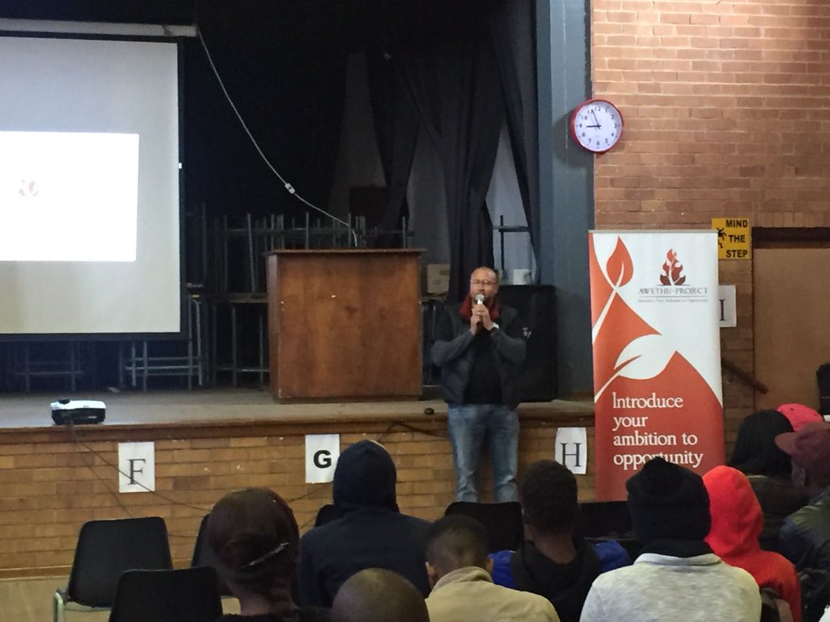 ThamiAwethu's tweet photo. @AwethuProject team is having a #awethuconnect session at Gert Sibande TVET College this morning. Introduce Your Ambition To Opportunity! https://t.co/FyxIigjFPF