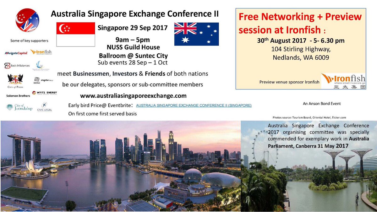 ASEC_GMT8's tweet photo. Free networking and Information session this Wednesday evening from 5-6.30 at Ironfish in Nedlands. Conference starts 29th of September https://t.co/h4NTCam39e