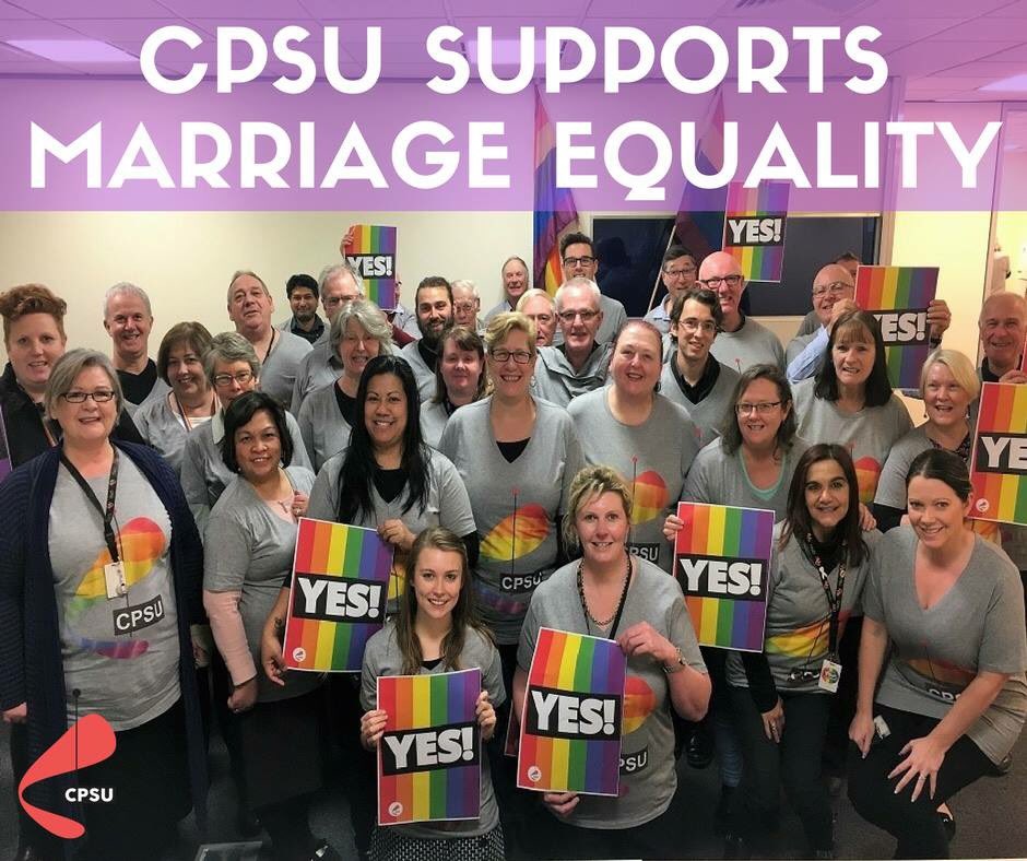 CPSU_Vic's tweet photo. Today our branch council voted unanimously in support of #MarriageEquality. Because equality is union business 👍🏼🌈 https://t.co/lztXk8xLoI
