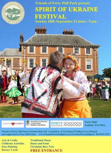 The #SpiritOfUkraine Festival returns to #FortyHall on 10th September #SummerInEnfield