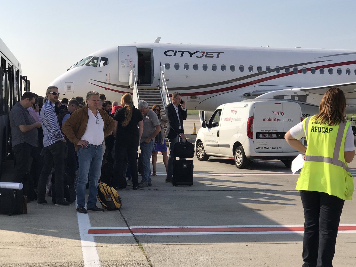 Hectic boarding with #brusselsairlines and again late