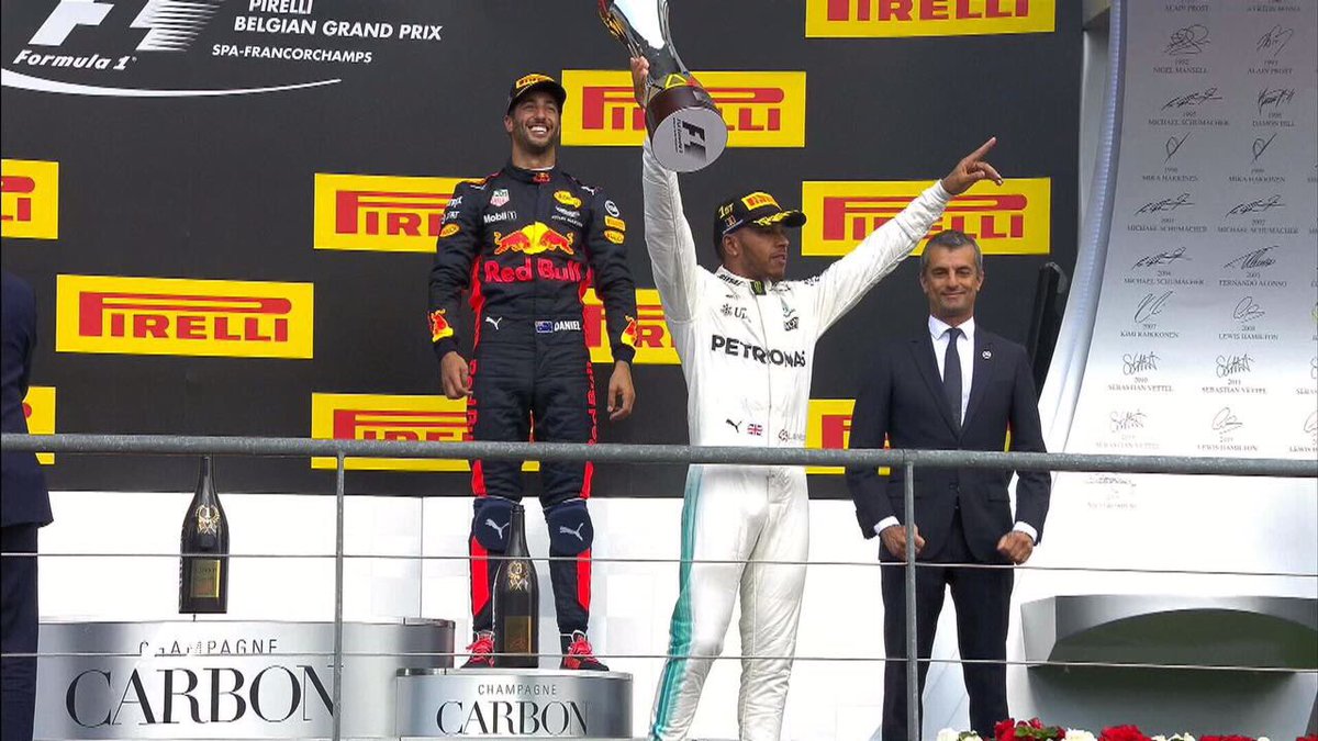 MercedesBenzInd's tweet photo. What a win! Congratulations to @LewisHamilton on his 58th victory of his career at the 2017 #F1 #BelgianGP #BestKeepWinning #SilverArrows https://t.co/L42uzdDgpD