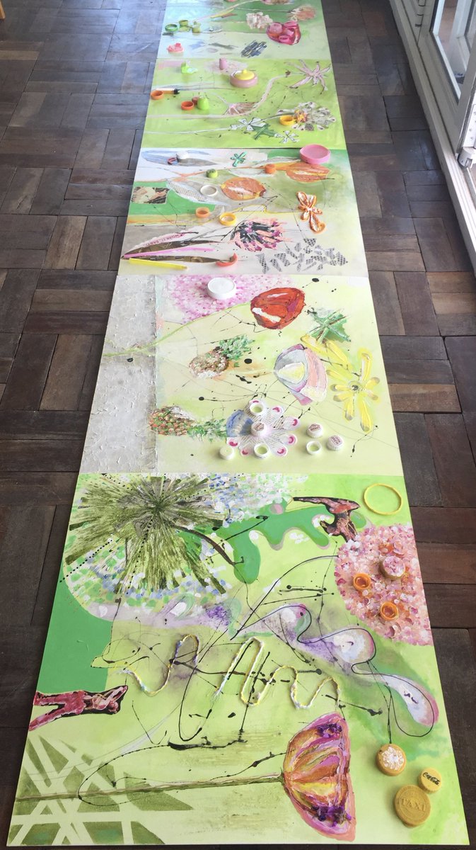 JUNKCHICART's tweet photo. "Trash from the Beach" -  Mixed media on masonite board 2016 . studio@susanproctorhume for enquiries #artsper #artplode #gagosian #saatchi https://t.co/mHN7wvCisT