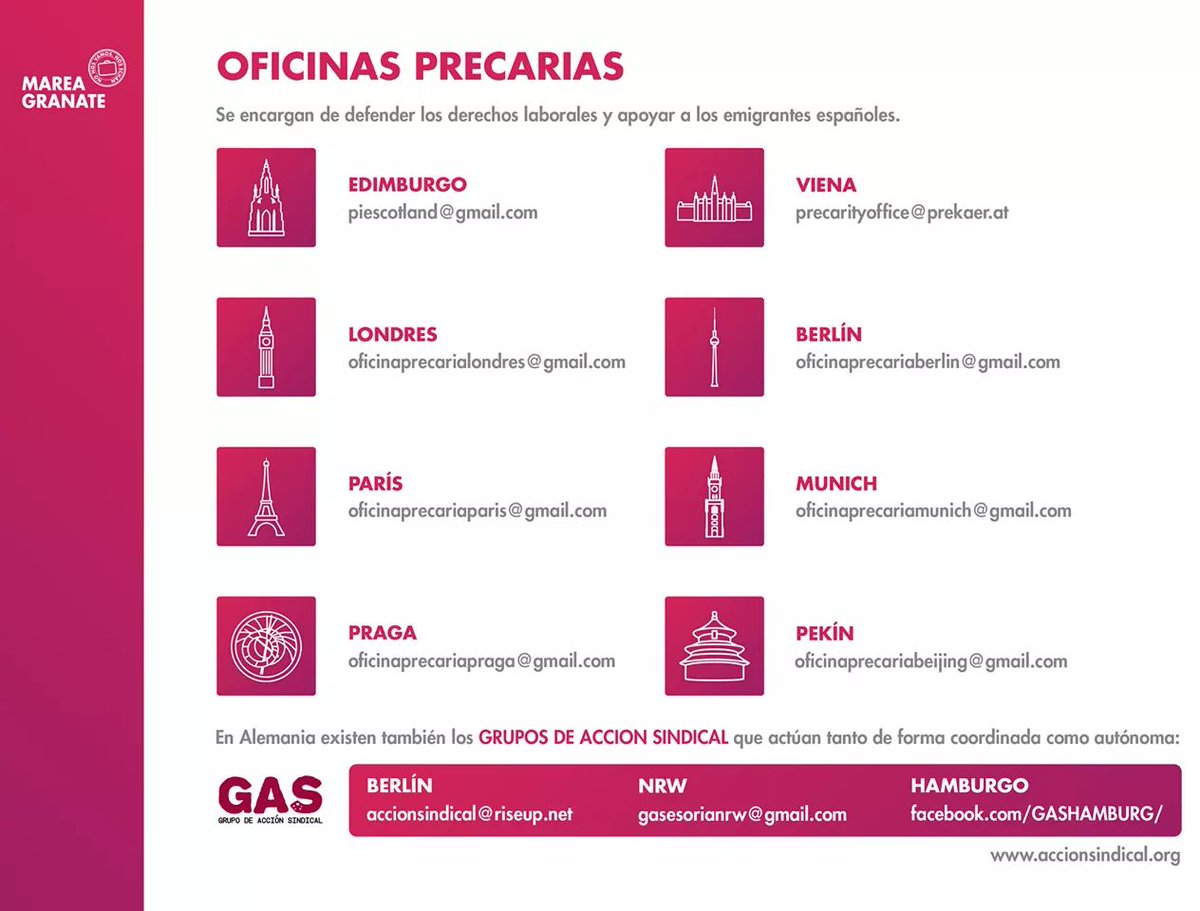 MareaGranate's tweet photo. Si buscas trabajo en el extranjero y tienes dudas sobre la legislación laboral contacta a nuestra red de #OfisPrecarias https://t.co/mEa7Gg6cLo