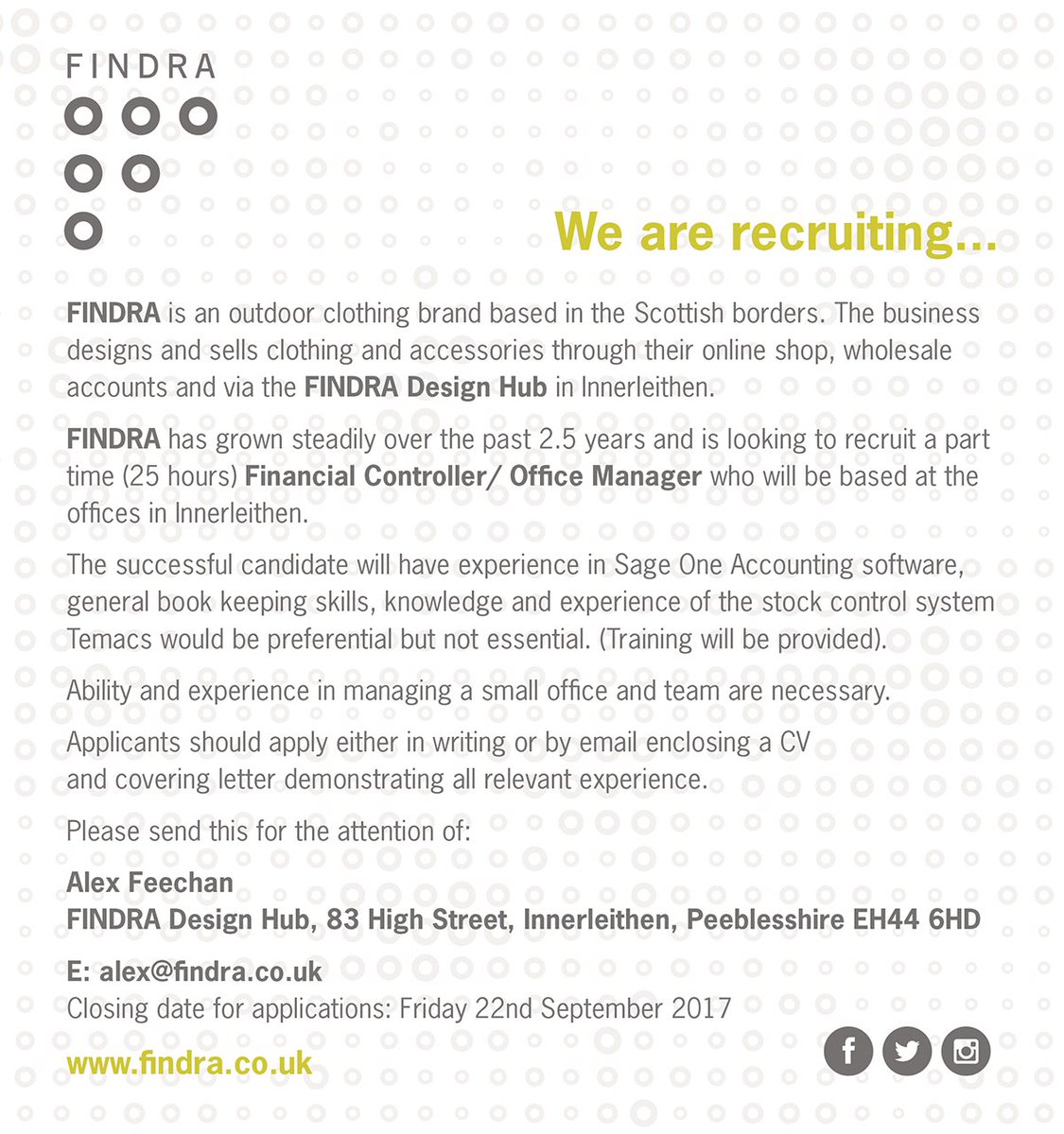 FINDRAclothing's tweet photo. We are 'HIRING' fancy being the next member of team FINDRA. See details below. https://t.co/Weun0o9EAa