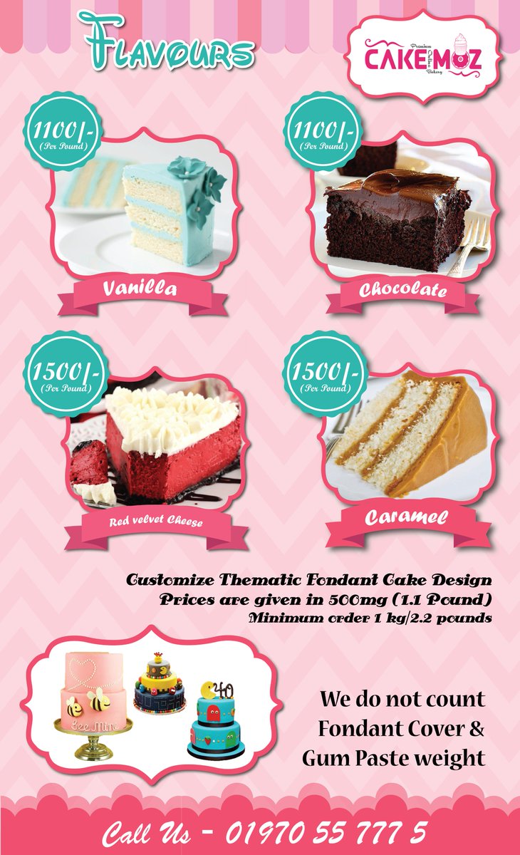 numanurrashidbd's tweet photo. Check out the menu of @cakemozbd. It's open to taking orders in Dhaka only.
#Cake #CakeMoz #cakedecorating #CakeLovers #CakeRevolution https://t.co/DUZQK8YAxd