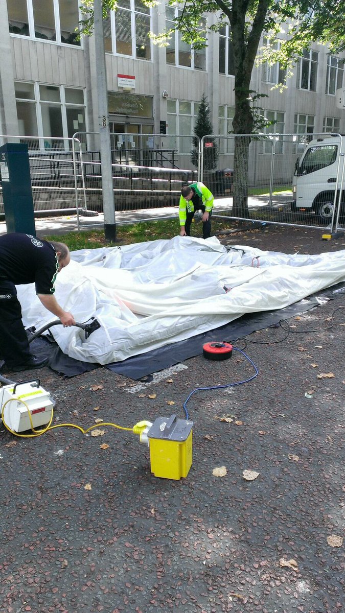 SJCLlanrumney's tweet photo. Behind the scenes preparations for #PrideCaerdydd on the weekend. Well done @nicola_parker1 from Division for helping out on Logistics. https://t.co/y8zhP6rROO