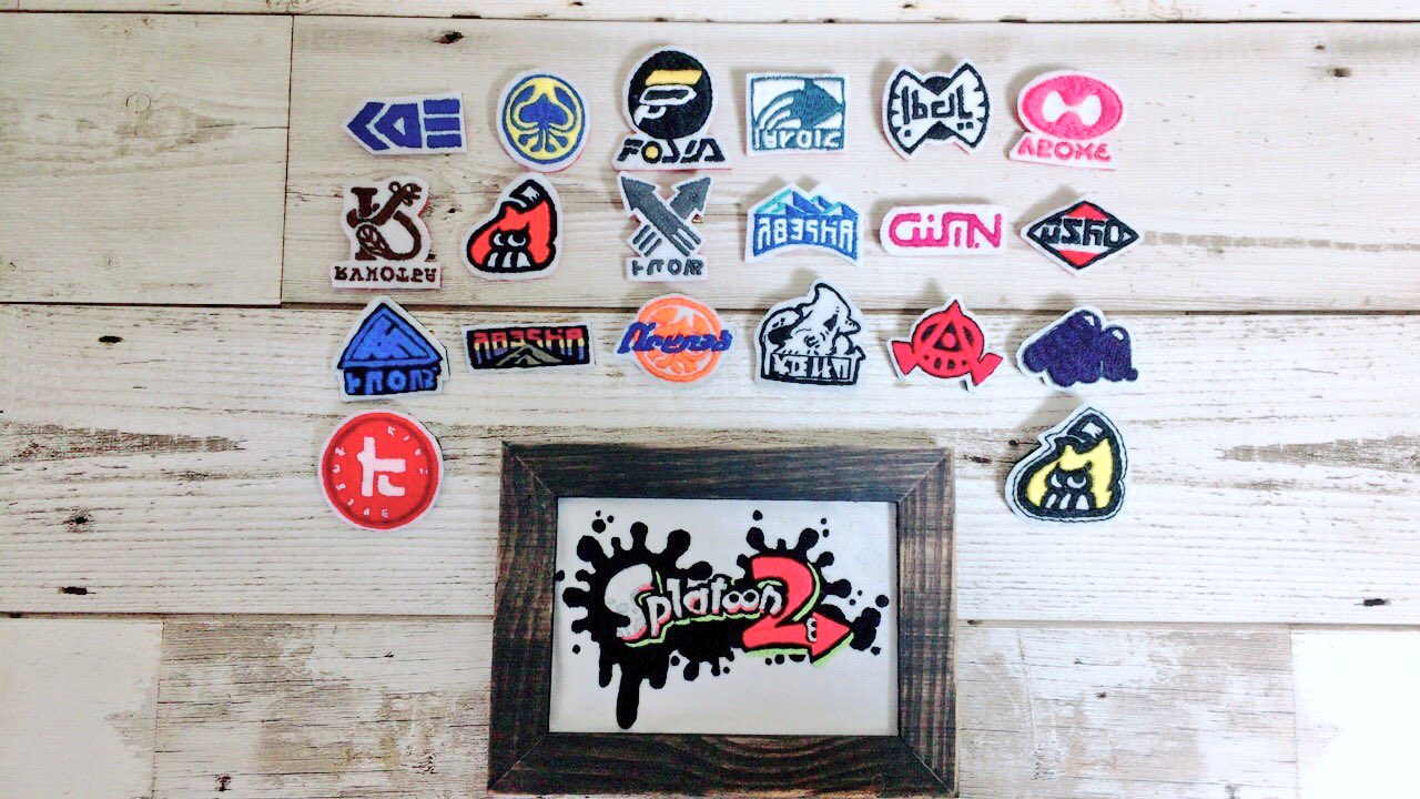 Yumugi スプラトゥーンのブランドロゴブローチ第2弾ᔦꙭᔨ 並べるとたくさん ギアパワーも刺繍したい W 刺繍 スプラトゥーン2 スプラトゥーン1 T Co Z8orby5sju Twitter