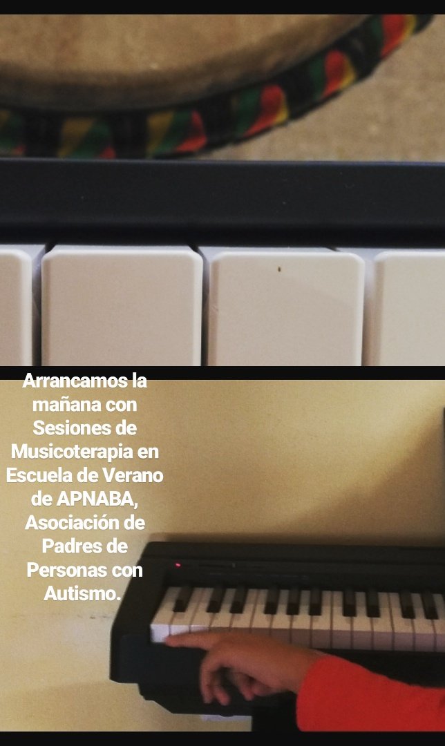 JavierAlcantaMu's tweet photo. Arrancamos con Sesiones de #Musicoterapia en Escuela de Verano de #Apnaba, Asociación de Padres de Personas con #Autismo. #JavierAlcantara https://t.co/E2oozV9NOS