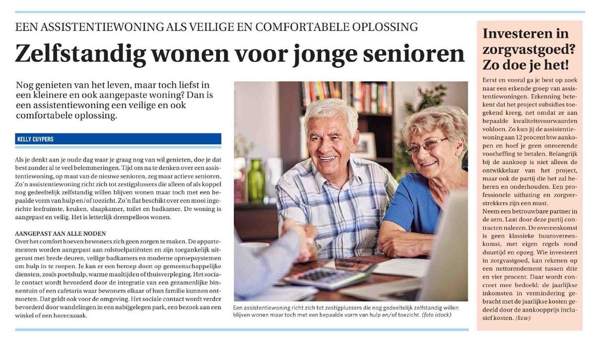 Triple_Living's tweet photo. Zelfstandig wonen voor jonge senioren - Uit: De Zondag, 27-08-2017 https://t.co/E1VkVhnjSS