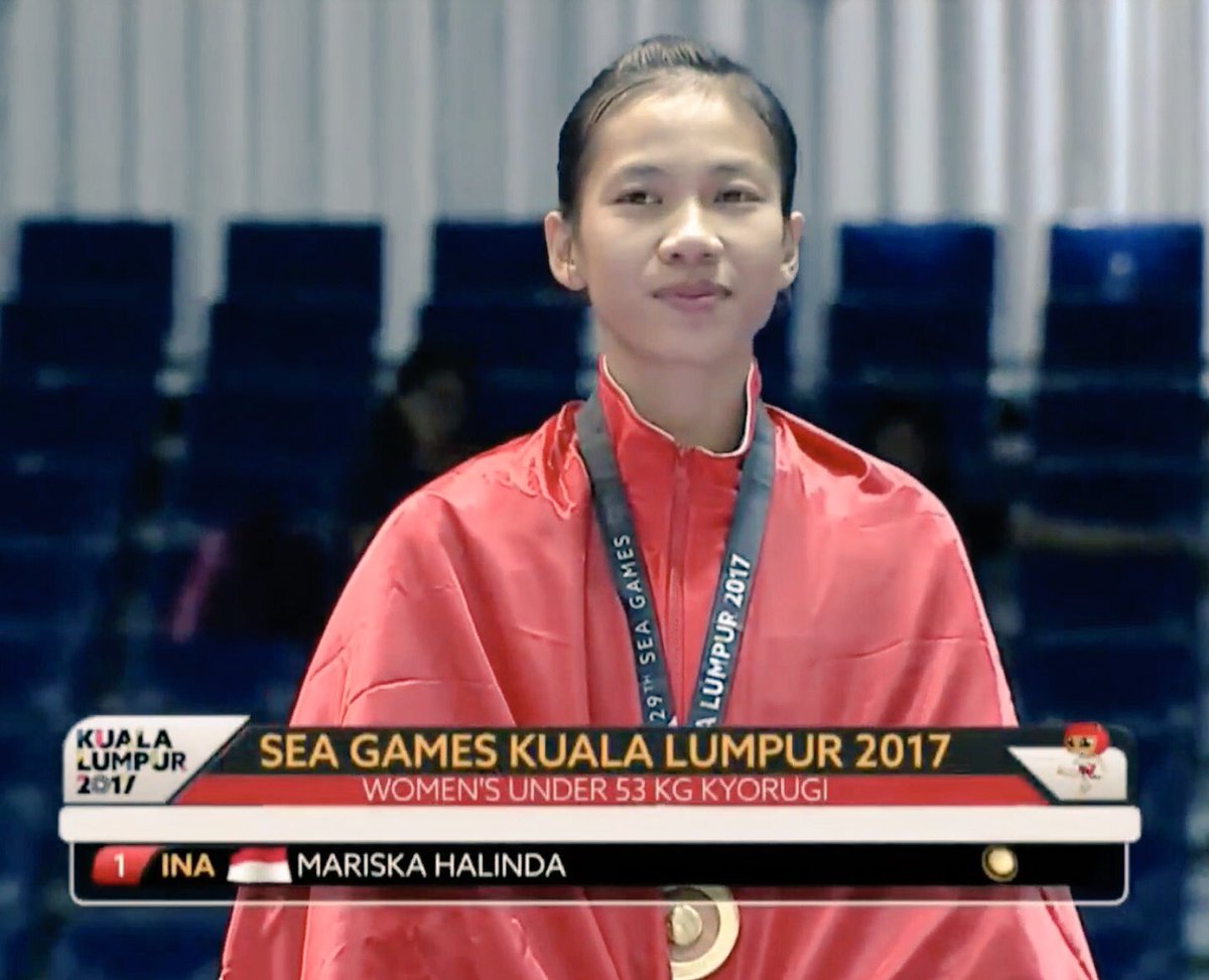 Selamat kepada Mariska Halinda atas raihan medali emas dari cabang Taekwondo, Nomor Kyorugi 53 kg #AyoIndonesia -IN