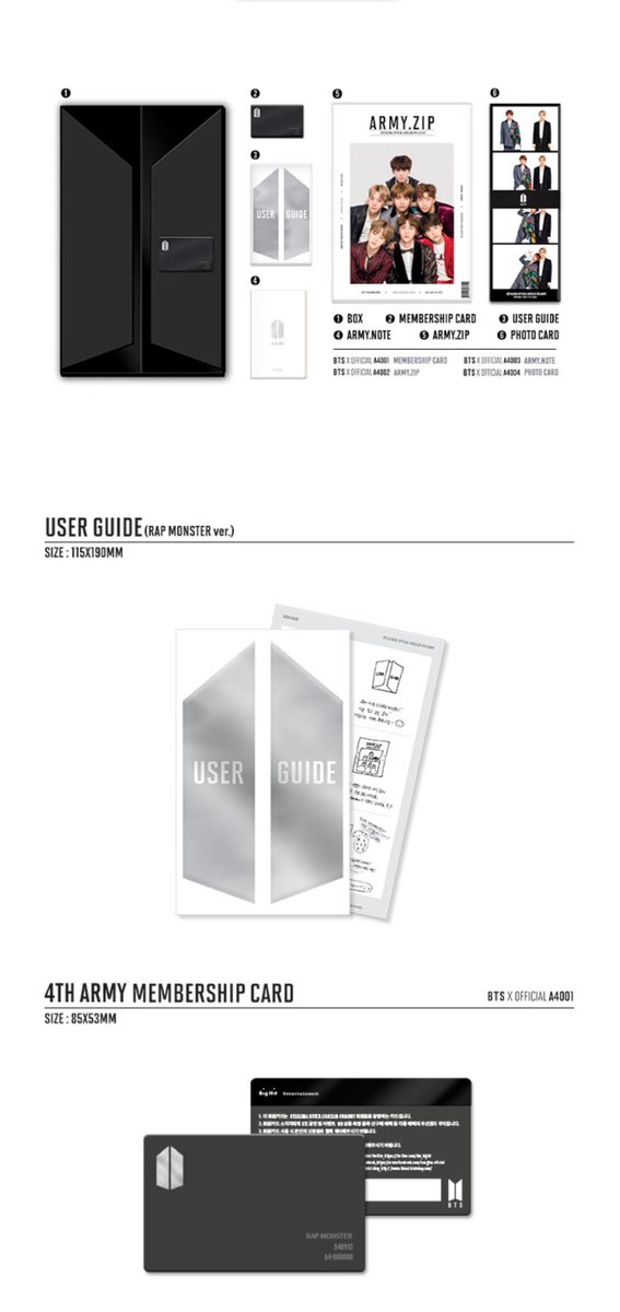 Notice] #BTS 4TH ARMY MEMBERSHIP KIT Includes: ➝ User Guide