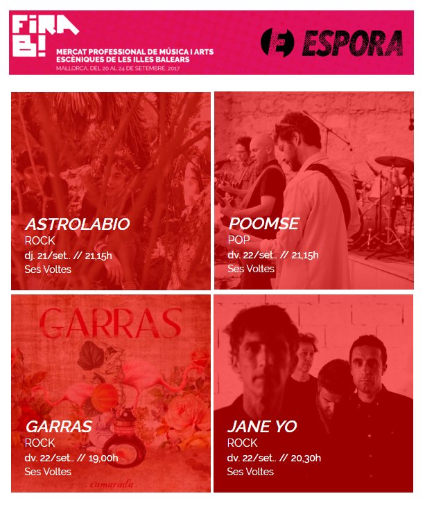 2017 tornam a <a href="/FiraB_IEB/">Fira B!</a>  amb un #DreamTeam <a href="/astrolabioband/">astrolabio</a> , #Janeyo, @wearePOOMSE, #Garras