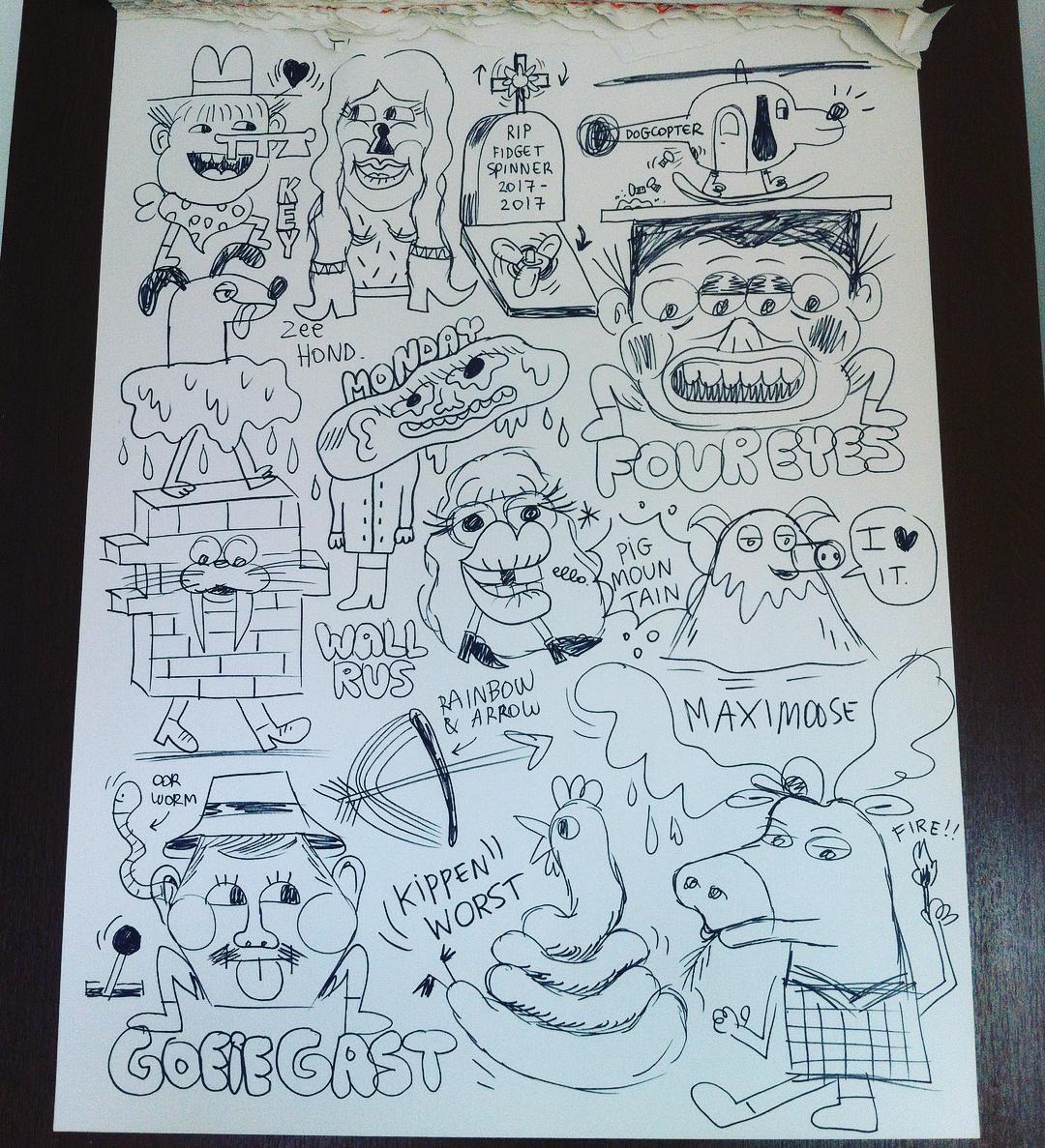Mr_Jangojim's tweet photo. Monday morning doodle. #ripfidgetspinner #dogcopter #walrus #goeiegast https://t.co/wnJkQZ8VPi