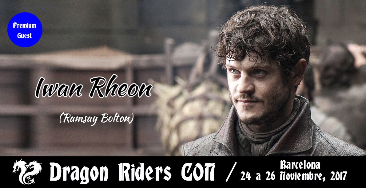 .<a href="/iwanrheon/">Iwan Rheon</a> will join us to <a href="/dragonriderscon/">Dragon Riders Con</a> in Barcelona. eventbrite.es/e/entradas-dra… #GoTS7 #GameOfThronesFinale