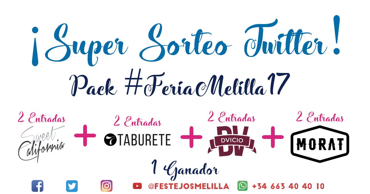 FestejosMelilla's tweet image. #SORTEOFeriaMelilla17💃 SÍGUENOS y RT esta publicación para participar. Sorteamos otro Pack en nuestro Instagram festejosmelilla