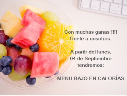 El lunes, 04 de Septiembre, empezamos nuestra dieta !!! Sigue nuestros consejos para ponerte en forma y bajar esos gramitos de más !!