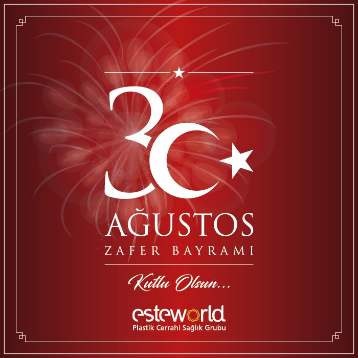 30 Ağustos Zafer Bayramımız kutlu olsun! 🇹🇷
M. Kemal Atatürk’ü ve tüm kahramanlarımızı saygıyla anıyoruz...
#Esteworld #ZaferBayramı