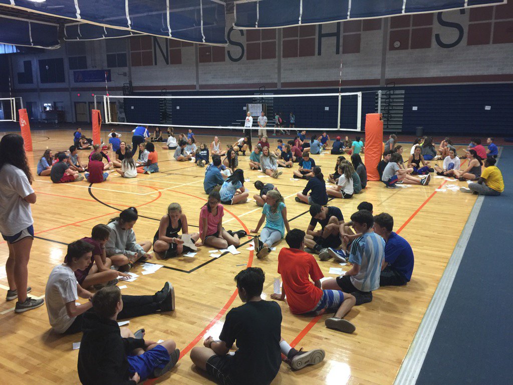 NSHSVolleyball's tweet photo. NSHS Freshman Workshop! #mingling #community #findingyouridentity https://t.co/CzyQx6oWou