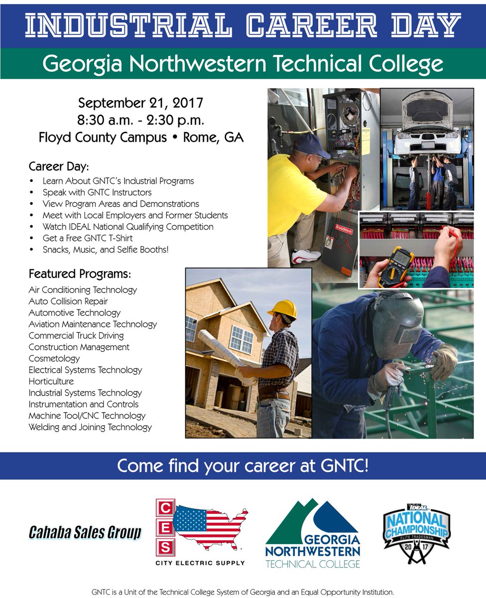See What Careers Are Waiting For You In The INDUSTRIAL TRADES!
It's Industrial Career Day on September 21 on the Floyd County Campus!