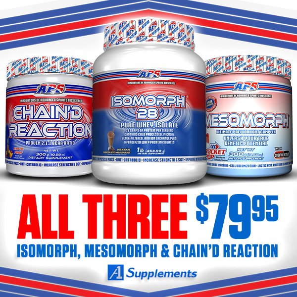 Snag #ChaindReaction, #Mesomorph &amp; #Isomorph for just $79.95, only on <a href="/a1supplementsco/">A1Supplements</a>!!

SHOP ➡️ ow.ly/Vhk330eJ8Qm!!