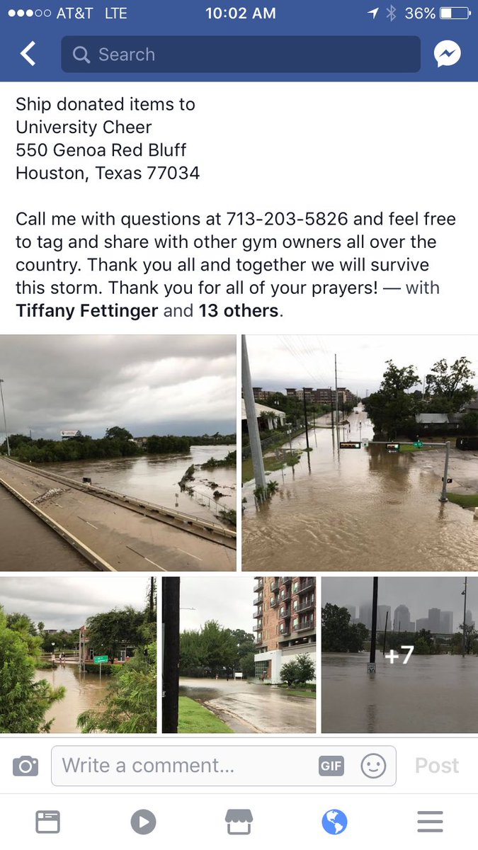 Houston Area All Star Cheer Gym, <a href="/ucairforce/">University Cheer</a>, coordinating efforts to directly impact cheer families! Please share:
