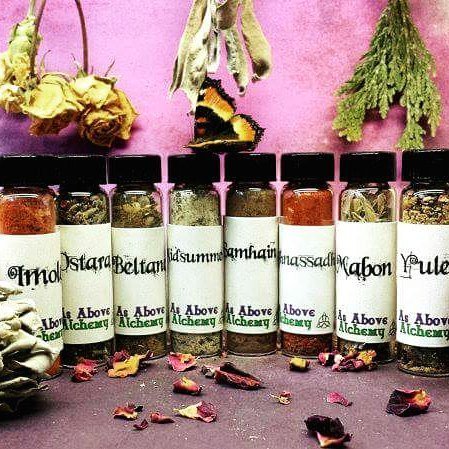 AsAboveAlchemy's tweet photo. Wheel of the year loose incense for every holiday ritual! 🌙⛤ #witchcraft #wicca #pagan #eclectic #sabbat #wheeloft… https://t.co/iWyGs30LEX https://t.co/N3oh4wEGuK