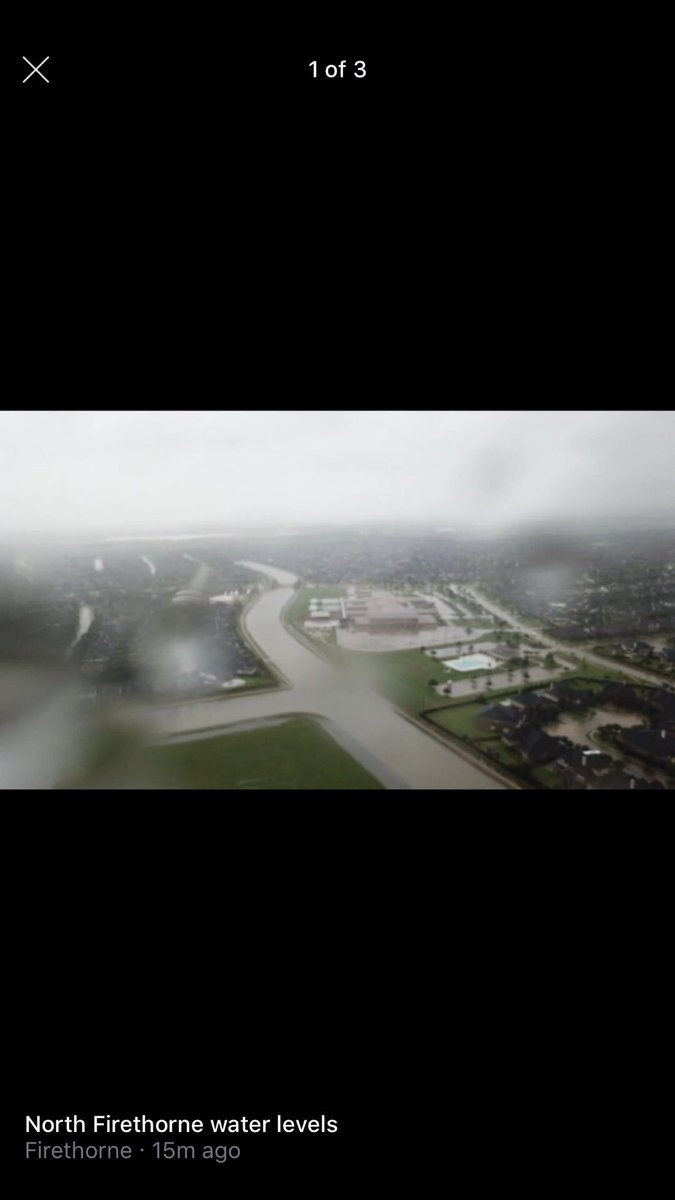jcbama85's tweet photo. Amazing drone footage from 9am in #firethorne Drainage doing what it is supposed to do. #harvey @KHOUweather @KHOU https://t.co/HGmAXihezU