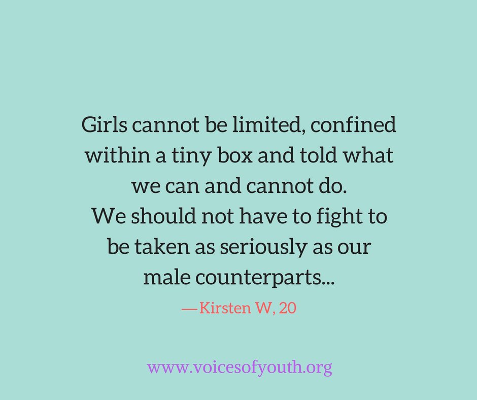 voicesofyouth's tweet photo. Your gender should never limit your dreams! https://t.co/PY1EZ1D0va