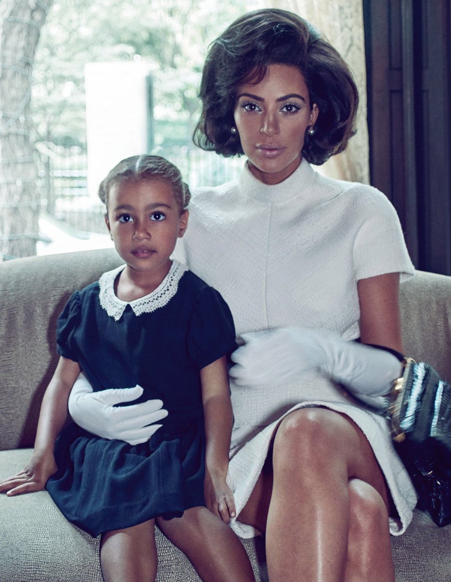 KardashianNavy's tweet photo. Kim and North in the September issue of @InterviewMag #AmericasNewFirstLady https://t.co/2jBE5n22yu