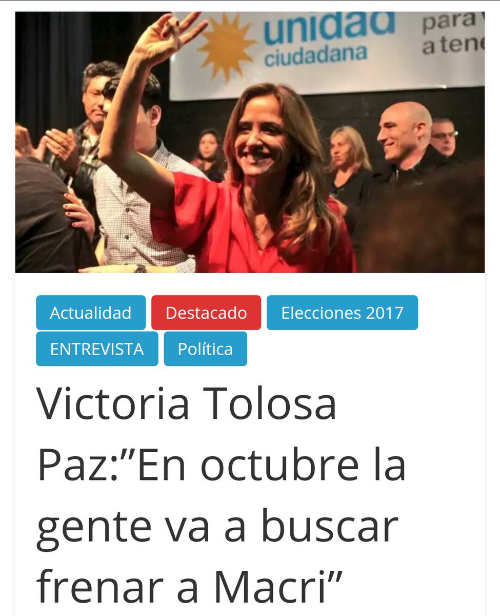 vtolosapaz's tweet photo. Victoria Tolosa Paz:”En octubre la gente va a buscar frenar a Macri” https://t.co/fcOPIohffv
@idencolectiva https://t.co/1VEcWyhxHG
