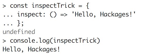 hackages's tweet photo. #DevProTip 🔥 Did you know? You can add an inspect method to an object to tell the console how to log it #NodeJS #hackages #JavaScript #jsbe https://t.co/p3XDh91lu6