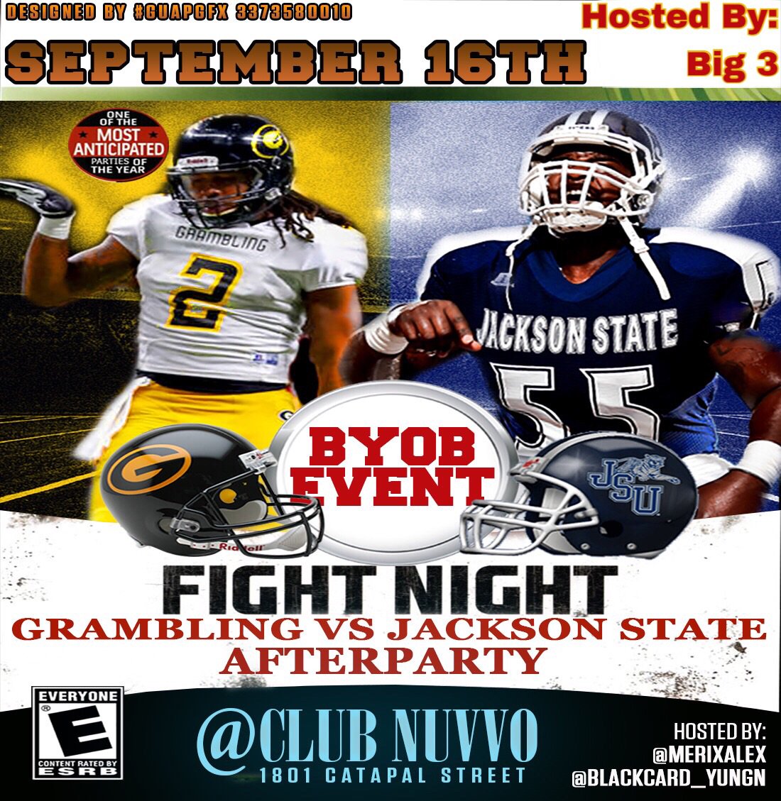 BlackCaRd_YungN's tweet photo. #FN16 #Gramfam #LaTech #TeamULm #Jsu 

FIGHT NIGHT 9-16-17  

GRAM VS JSU BIGGEST AFTER PARTY🔥
 
https://t.co/MVeeKquPiI
