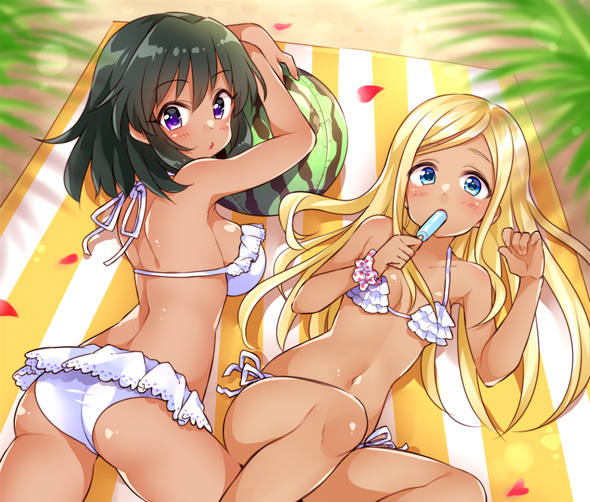 ナターリアちゃんとライラさん海デートしてて欲しい 虎んとのイラスト