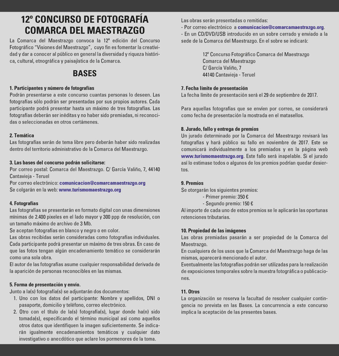 Hasta el 29 de septiembre puedes enviar tus fotografías para participar en el Concurso del #Maestrazgo. Puedes ganar un buen premio!