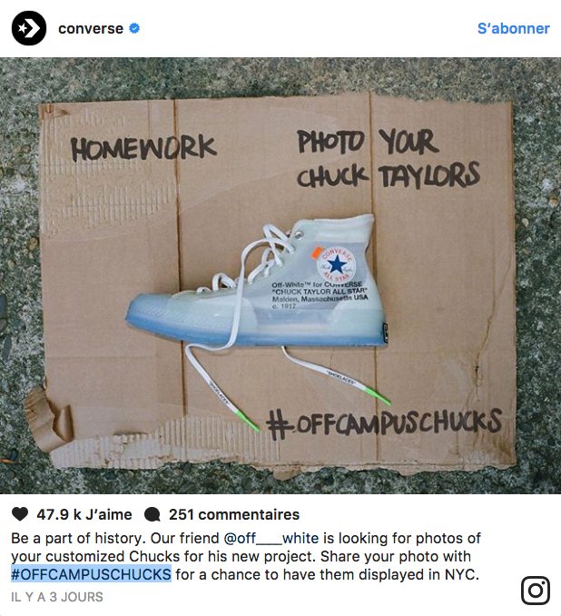 CaminoTV's tweet photo. Concours @Converse x @OffWht toujours 🆙 !
Balance ton custom sur insta avec l'hashtag #OFFCAMPUSCHUCKS et tente d'être exposé à NYC!
🍎 https://t.co/cghdo32DY9