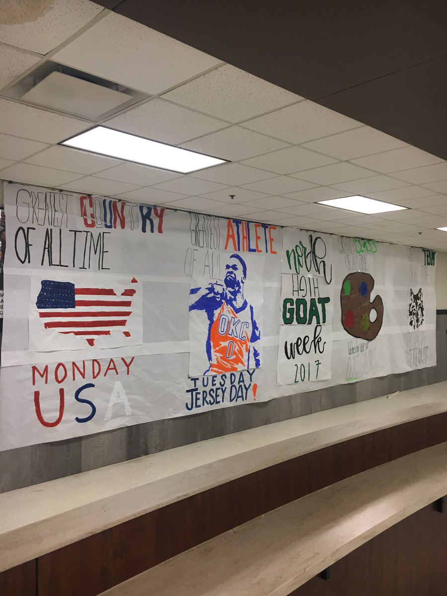 NNWolfPack's tweet photo. GOAT Week:
Tues:Jersey Day
Wed: Class Colors
Thurs: Whiteout
#ruNNthistown https://t.co/1zdxMnQC4L
