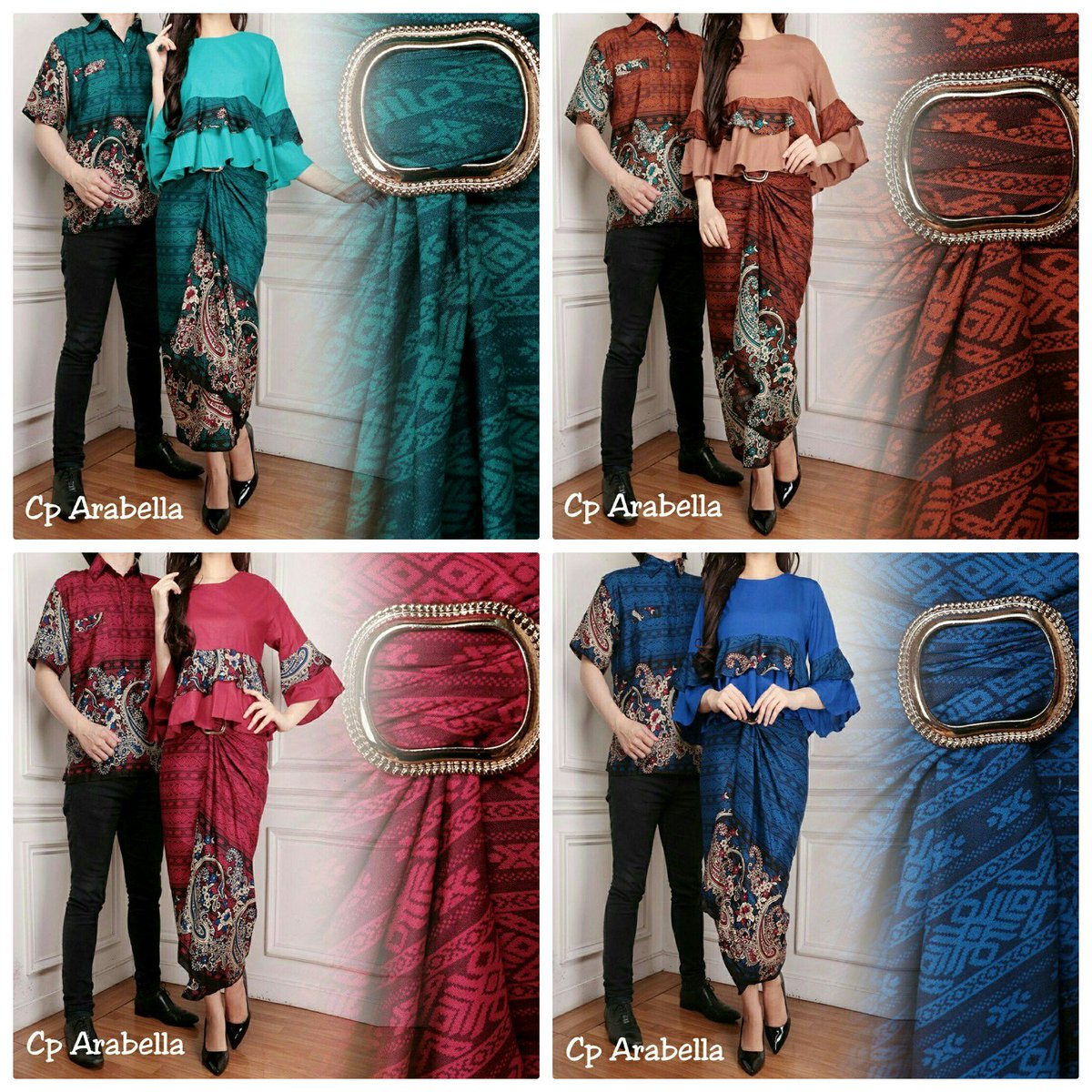 devLinshop's tweet image. Couple batik Arabella A10680 Cewek blouse katun rayon LD94 + rok lilit lebar 1,5m pjg 90cm, cowok kemeja LD105 pjg 70cm, motif asli 128rb